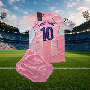 Lamine Yamal #10 Kids Soccer Jersey |Barcelona Lamine Yamal Number 10 2025/26 Soccer Uniform | Lamine Yamal Boys Shirt | Youth Football Kit