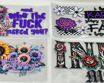Skull and sarcastic 16 oz uv dtf wraps!