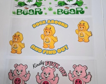 Swear bears 16 oz uv dtf wraps!