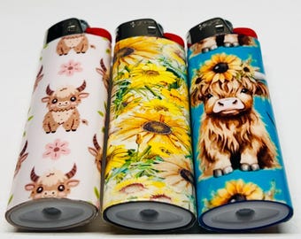 Cows and Sunflowers Bic Lighters!