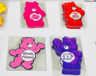 ¡Diseños de calcomanías UV DTF de Swear Bear!