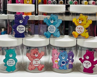 Plastic 8 oz Swear Bear Stash Containers!