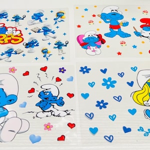 Smurfs 16 oz uv dtf wraps!