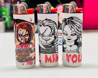 Chucky and Tiffany Horror Bic Lighters!