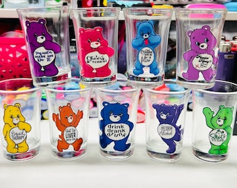 Naughty Bears Shot Glass, UV DTF Decal - 2 oz