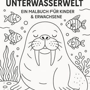 Underwater World Coloring Book – 20 Coloring Pages as PDF | Sea Creatures Coloring Book for Children & Adults