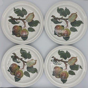 Portmeirion Pomona 10,5 ”Speiseteller Set mit 4 seltenen Teinton Squash Pear England
