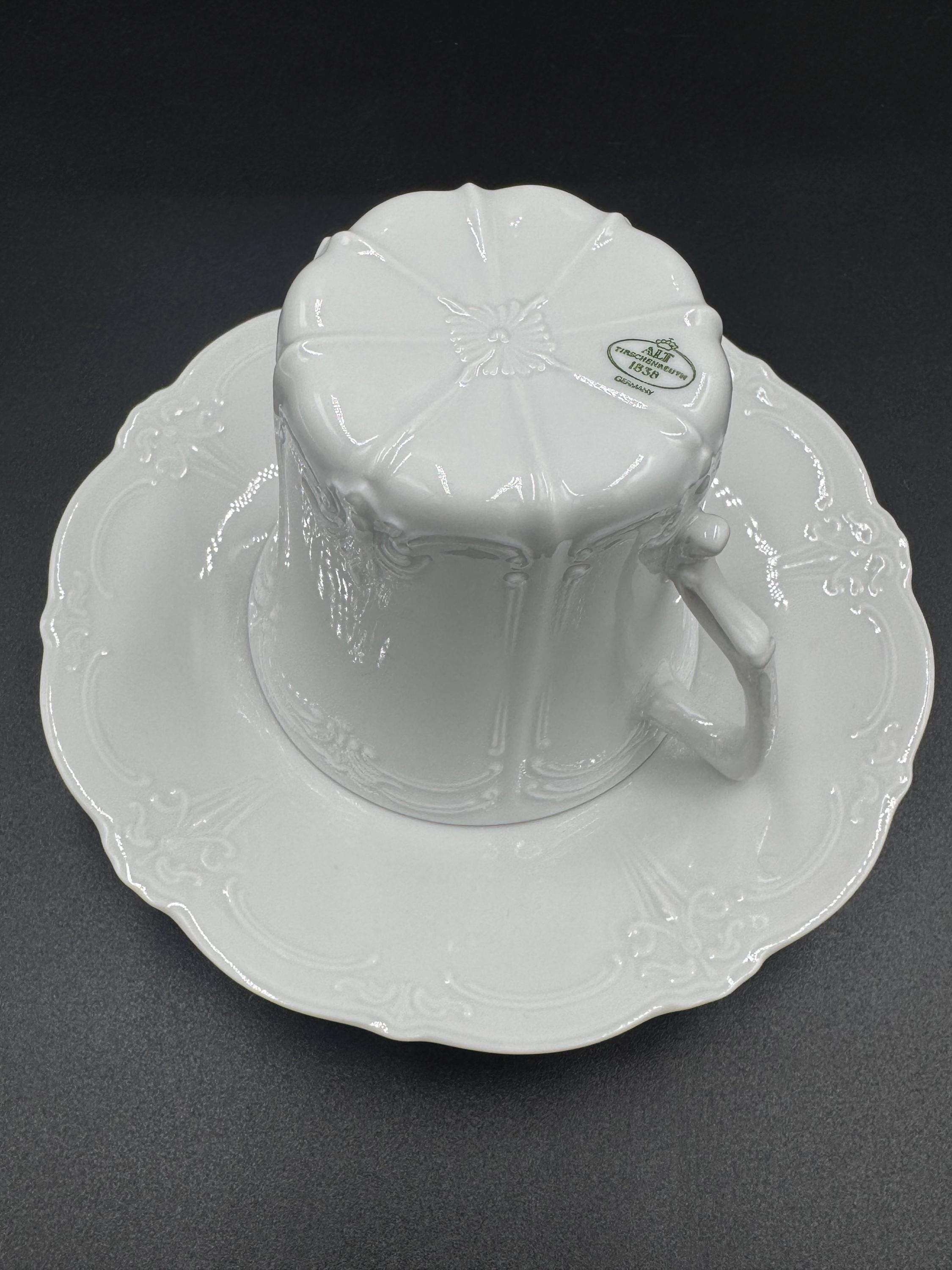 Vintage Tirschenreuth Baronesse Coffee Cup & Saucer Set – Embossed