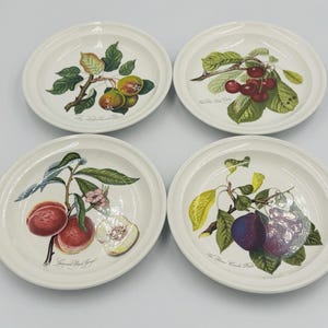 Portmeirion Pomona 19,5 cm Dessertteller 4er-Set Pfirsich Birne Pflaume Kirsche England
