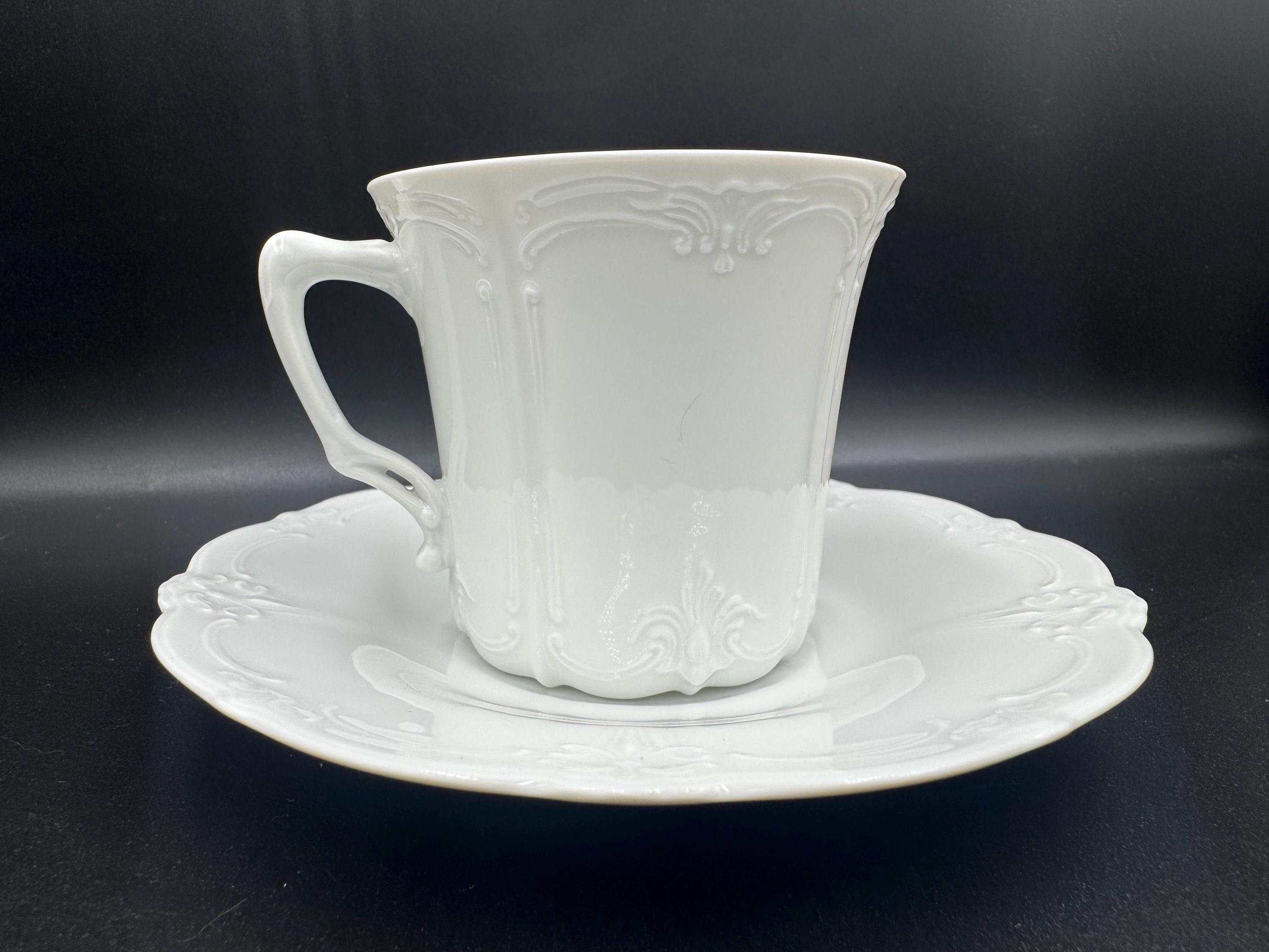 Vintage Tirschenreuth Baronesse Coffee Cup & Saucer Set – Embossed