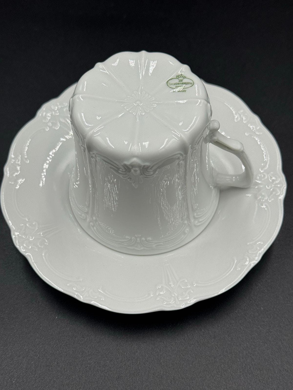 Vintage Tirschenreuth Baronesse Coffee Cup & Saucer Set – Embossed