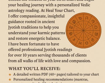 Vedische Astrologie-Lesung - Personalisierte Horogramm Heilung & Heilmittel | Heilen Sie Ihr Diagramm