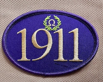 Omega Psi Phi Bruderschaft, Inkorporierter Aufnäher (Oval - 3 "x 2,5 ")