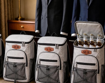 Personalized Groomsmen Cooler Backpack, Custom Insulated Travel Bag, Monogrammed Man Gift, Groomsman Lunch Bag Gift, Golf Beer Cooler Bag