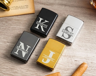 Briquet en métal gravé personnalisé : cadeau de garçon d'honneur personnalisé