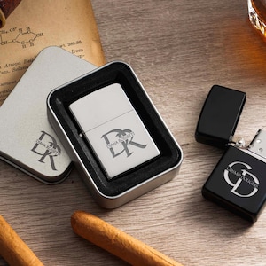 Briquets personnalisés garçon d'honneur, briquet gravé personnalisé pour homme, étui à briquet monogramme
