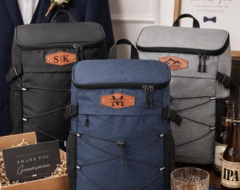 Personalized Groomsmen Cooler Backpack, Custom Insulated Travel Bag, Monogrammed Man Gift, Groomsman Lunch Bag Gift, Golf Beer Cooler Bag