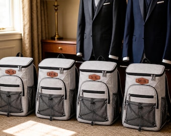 Personalized Groomsmen Cooler Backpack, Custom Insulated Travel Bag, Monogrammed Man Gift, Groomsman Lunch Bag Gift