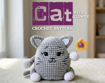 Amigurumi Katze Häkelanleitung, Kuscheltier Spielzeug (PDF)