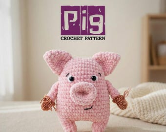 Amigurumi Schwein Häkelanleitung PDF, Stofftier Spielzeug