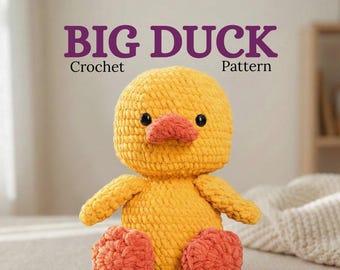 Große Amigurumi Ente Häkelanleitung - Plüschtier (PDF Häkelanleitung, Instant Download)