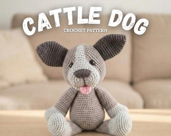 Rinder Hund Häkelanleitung | Großes stehendes Amigurumi (PDF)
