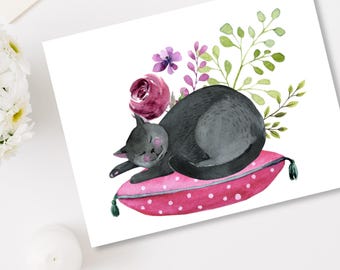 Sleeping Kitty Note Cards | Set of 10