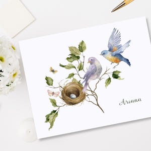 Bird and Nest Note Cards, Blank Inside with Envelopes, Set of 10