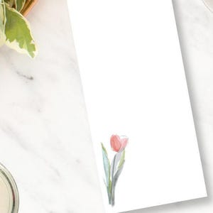 Tulip Line Art Long Note Pads//50 Sheets