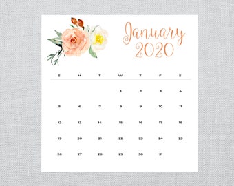 2020 Watercolor Floral Desk Calendar Refills Etsy