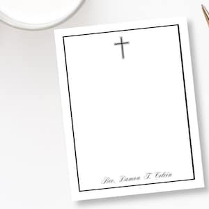 Small Notepad with Simple Christian Cross//50 Sheets