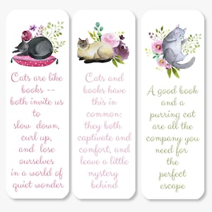 Cats with Quotes Set of Bookmarks