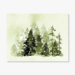 Pine Forest Water Color Note Cards/Nature/Piney Woods