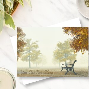 Watercolor Park Bench Solitude Comfort and Care Card/Envelope Included