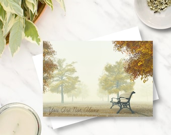 Watercolor Park Bench Solitude Comfort and Care Card/Envelope Included
