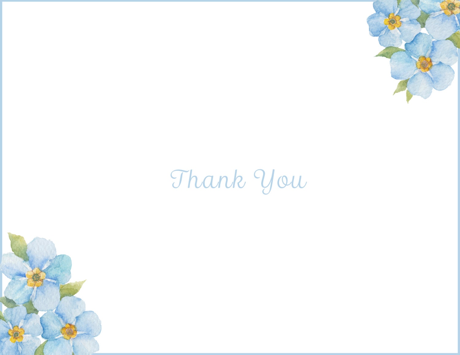 Personalized stationery Forget Me Not Floral Note Cards | Etsy