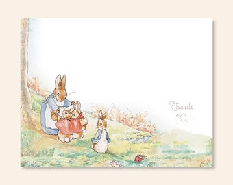 Peter Rabbit and Family Folded Thank You Notes/Set of 10 Notes