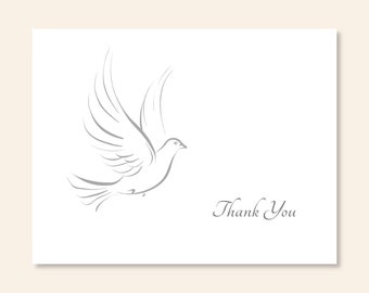 White Dove Religious Thank You Notes/Christian Note Cards