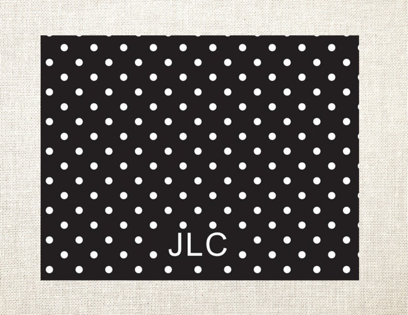 Polka Dot Monogram Note Cards