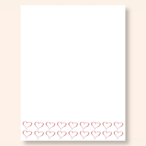 Hollow Heart Note Pad//50 Sheets/Stocking Stuffer