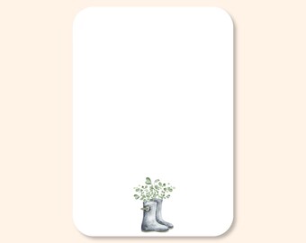 Watercolor Garden Boot Mini Note Card Set