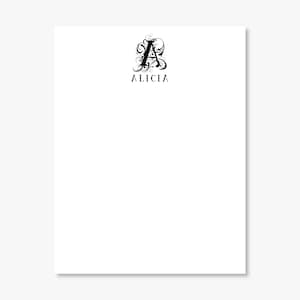 Ornamental Monogram Note Pad//50 Sheets