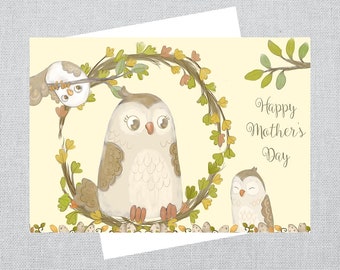 Mama and Baby Owls Mother's Day Card