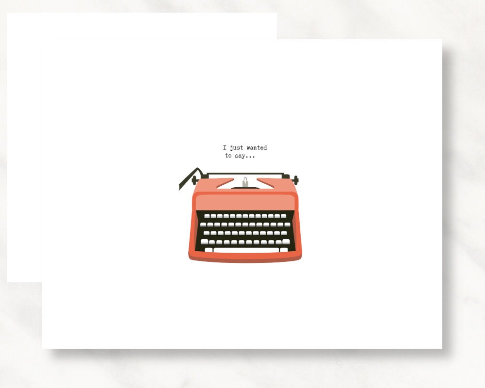 Retro Typewriter Note Cards Etsy