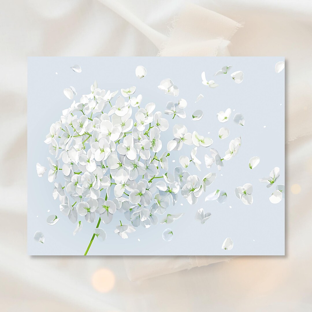 White Hydrangea Petals Folded Note Cards/set of 10 Notes - Etsy