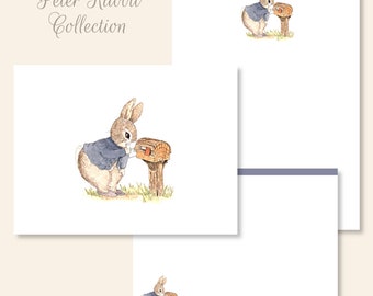 Peter Rabbit Watercolor Stationery Set/Note Cards/Notepad