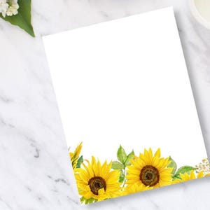 Vibrant Watercolor Sunflower Notepad  | 50 Sheets