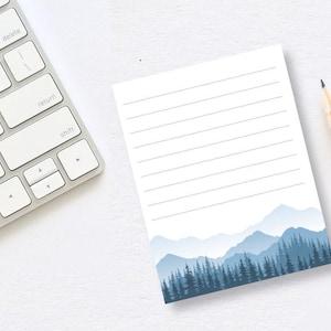 Blue Mountain Silhouette Notepad: Nature Stationery (50 Sheets)