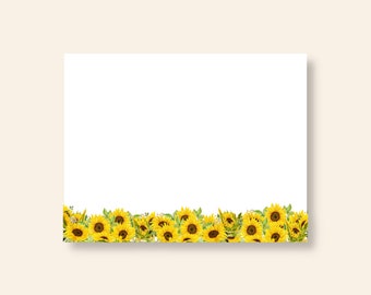 Sunflower Border Flat Notes/Set of 10 Notes