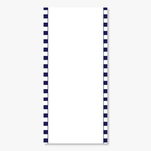 Classic Navy Blue Stripe Long Note Pad/Masculine Note Pad